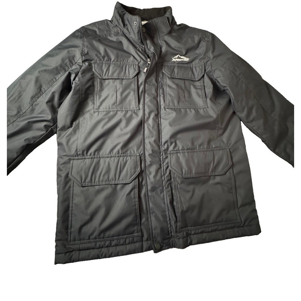 Xpedition Mens Winter Jacket Black Ripstop Quilted Puffer Coat Cargo Pockets XL - Picture 2 of 12